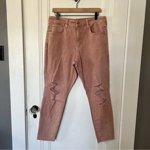 Universal Thread High Rise Skinny Jean Pink Distressed Women’s 14